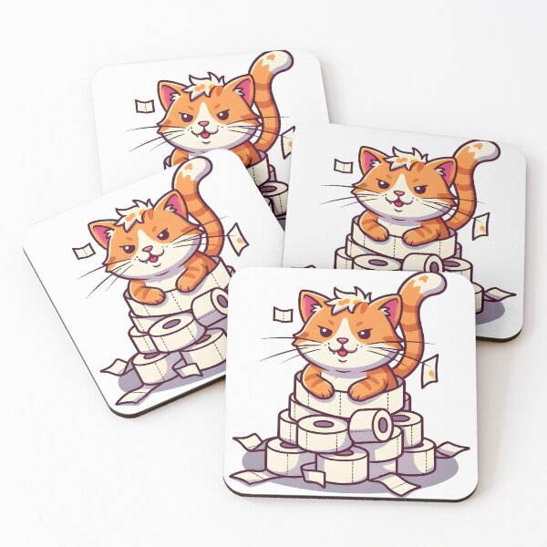 Item preview, cat bathroom Funny Toilet Paper Cat Shirt – Mischievous Cat Chaos – Cute Pet Humor Design designed and sold by Uglyandcute.