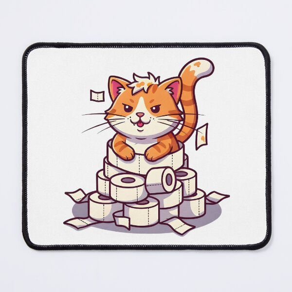 Item preview, cat bathroom Funny Toilet Paper Cat Shirt – Mischievous Cat Chaos – Cute Pet Humor Design designed and sold by Uglyandcute.