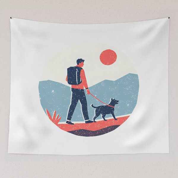Item preview, Hiking With Dog designed and sold by Modern Mood Prints.