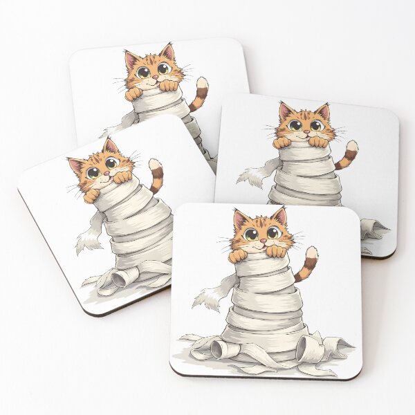 Item preview, cat bathroom Funny Toilet Paper Cat Shirt – Mischievous Cat Chaos – Cute Pet Humor Design designed and sold by Uglyandcute.
