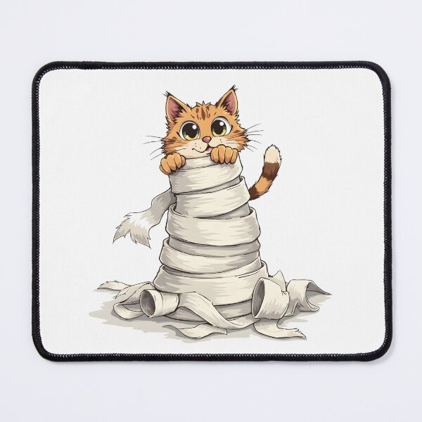 Item preview, cat bathroom Funny Toilet Paper Cat Shirt – Mischievous Cat Chaos – Cute Pet Humor Design designed and sold by Uglyandcute.