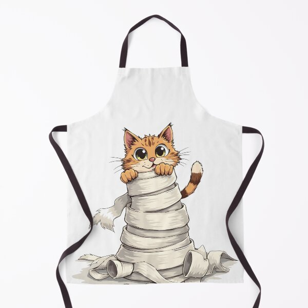 Item preview, cat bathroom Funny Toilet Paper Cat Shirt – Mischievous Cat Chaos – Cute Pet Humor Design designed and sold by Uglyandcute.