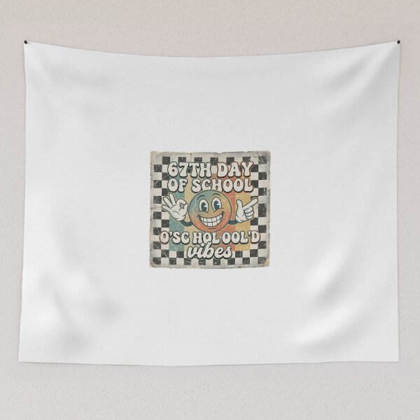 Item preview, sixty-seven th Day of School Vibes - Groovy Checkered Smiley designed and sold by w66aboo.