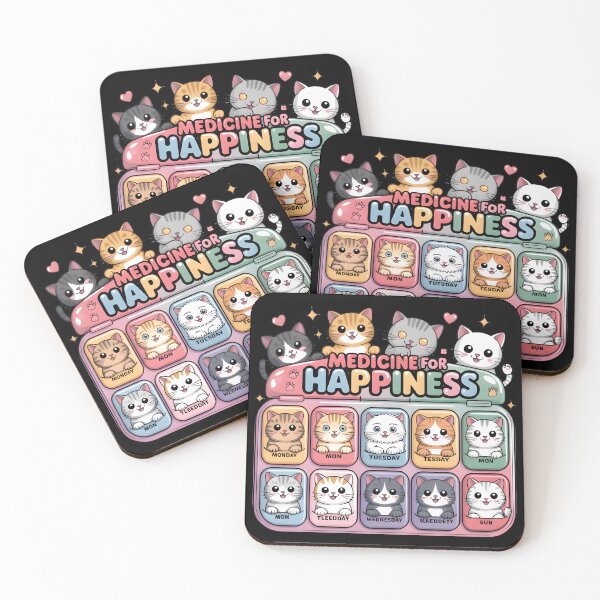 Item preview, My Medicine for Happiness Called Cats Every Day Kitten cat designed and sold by SoftyDesigns.