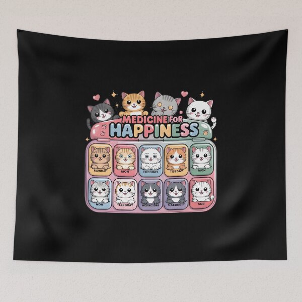 Item preview, My Medicine for Happiness Called Cats Every Day Kitten cat designed and sold by SoftyDesigns.