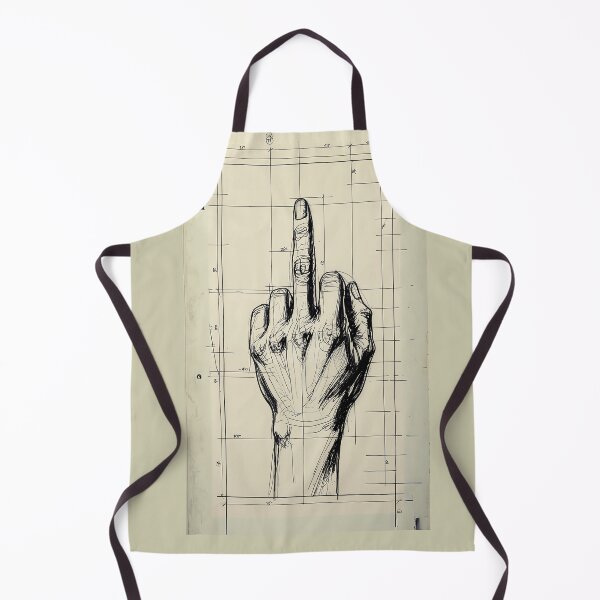 Item preview, Rude Sketch Blueprint Middle Finger Hand Drawing designed and sold by TackyTime.