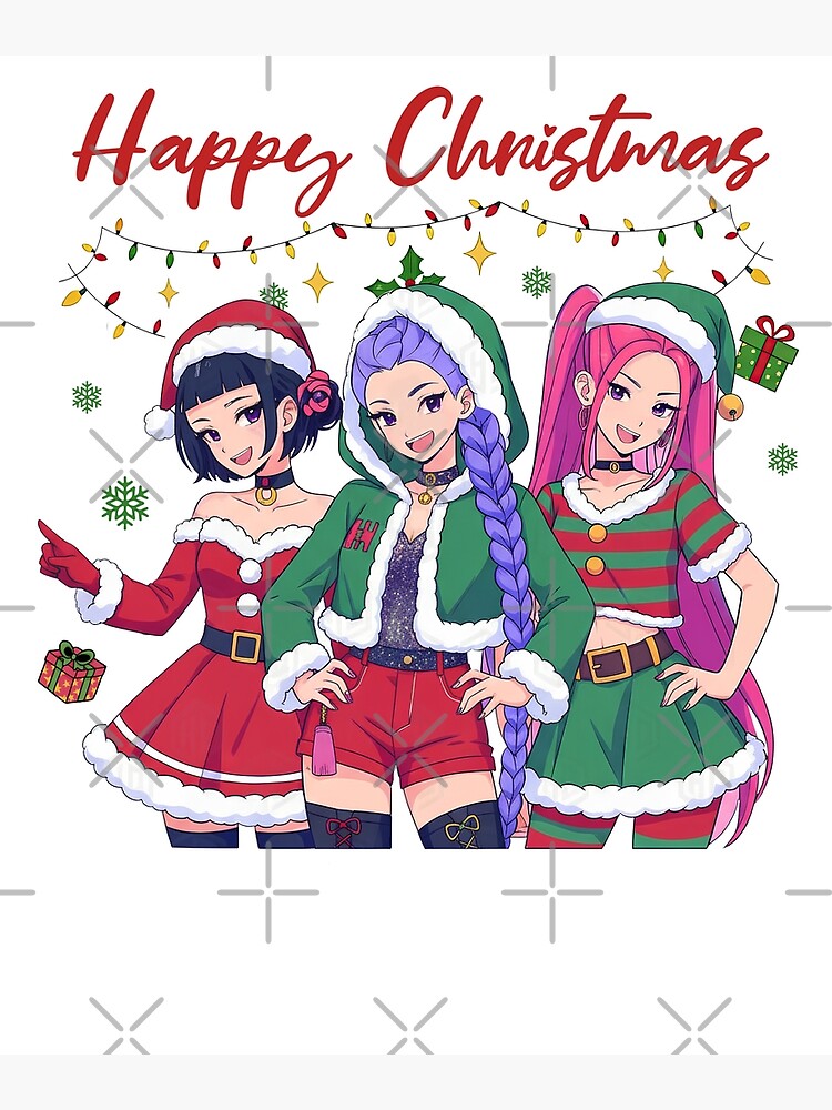 Huntrix K-Pop Girls Happy Christmas - Rumi, Mira and Zoey