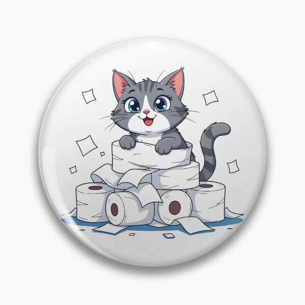 Item preview, cat bathroom Funny Toilet Paper Cat Shirt – Mischievous Cat Chaos – Cute Pet Humor Design designed and sold by Uglyandcute.