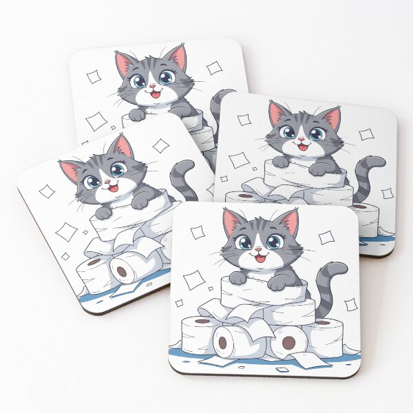 Item preview, cat bathroom Funny Toilet Paper Cat Shirt – Mischievous Cat Chaos – Cute Pet Humor Design designed and sold by Uglyandcute.