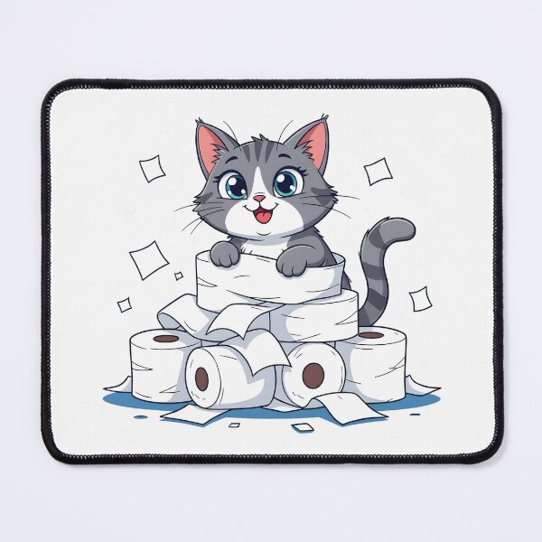 Item preview, cat bathroom Funny Toilet Paper Cat Shirt – Mischievous Cat Chaos – Cute Pet Humor Design designed and sold by Uglyandcute.