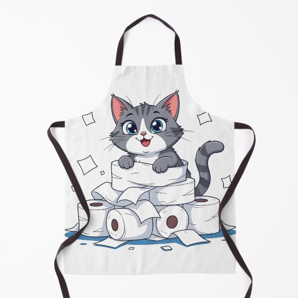 Item preview, cat bathroom Funny Toilet Paper Cat Shirt – Mischievous Cat Chaos – Cute Pet Humor Design designed and sold by Uglyandcute.