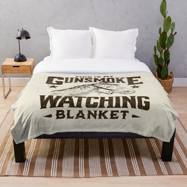 Item preview, This Is My GUNSMOKE Watching Blanket | Funny Retro TV Throw Blanket  designed and sold by dwinburn.