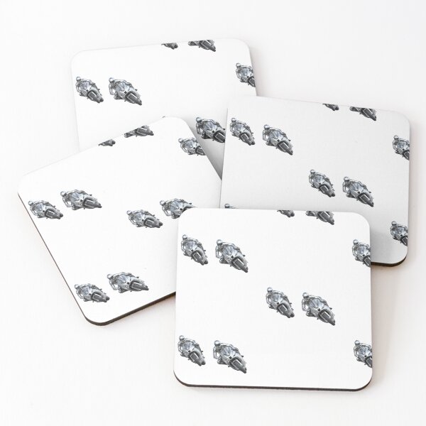 Item preview, Two motorbike riders turning in a race curve_14_Metallic paint_side view designed and sold by Aariq.