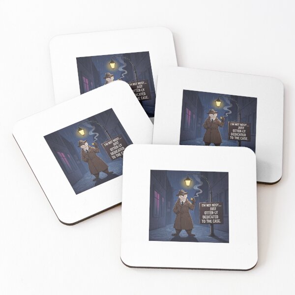 Artikelvorschau, Retro-Otter-Detektiv-Noir-Kunst – Lustige Tier-Noir-Zitat-Illustration entworfen und verkauft von WhimsyByPaul.redbubble.com.