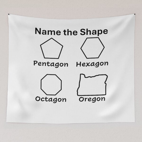 Item preview, Funny Nerdy Name the Shape Pentagon Hexagon Octagon Oregon Geometry Math Teacher Black Text designed and sold by MathWare MathClips.