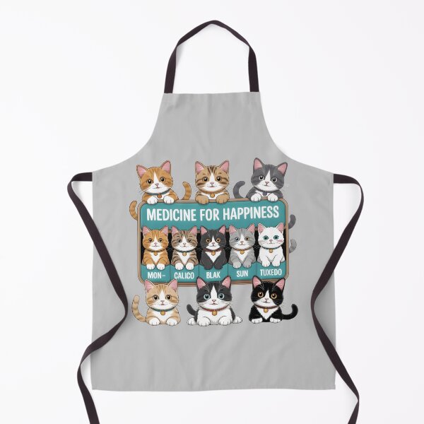 Item preview, Medicine for Happiness – Cute Cat Pill Organizer Cartoon designed and sold by SoftyDesigns.