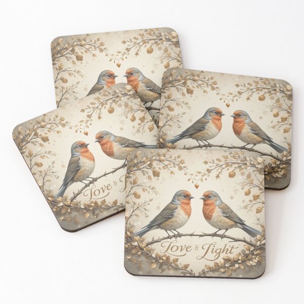 Item preview, Winter Love Birds Christmas Peaceful Snowy Holiday Art designed and sold by Angelsartsandpattern.