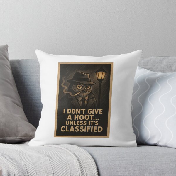 Item preview, Retro Owl Detective Noir – “I Don’t Give a Hoot Unless It’s Classified” Funny Animal Crime Art designed and sold by WhimsyByPaul.redbubble.com.