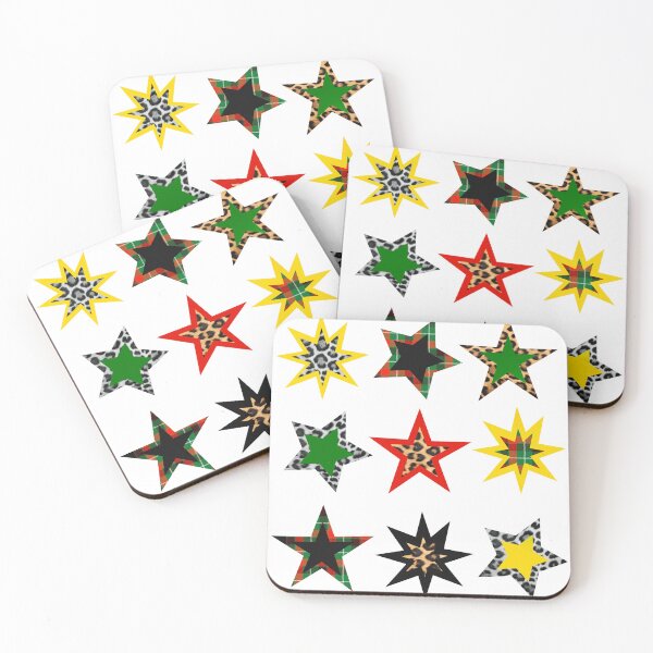 Item preview, Abstract Christmas pattern quirky stars leopard print designed and sold by Robobonez.
