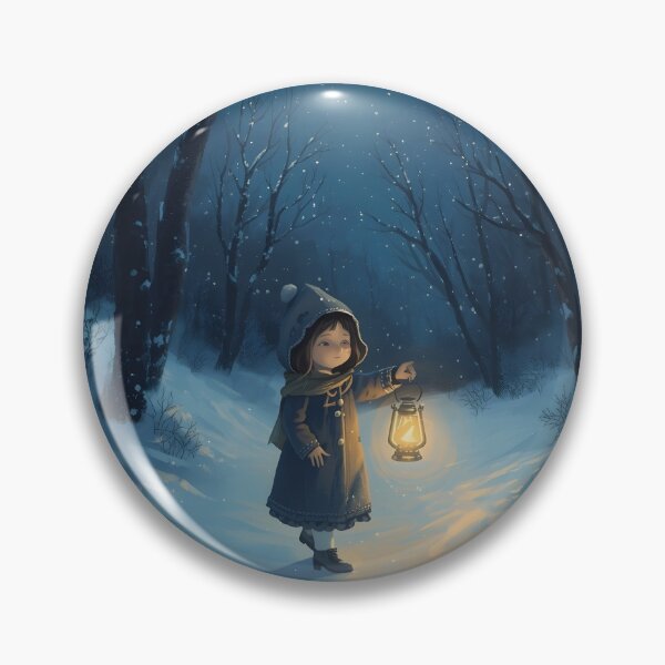 Item preview, Girl With Lantern in Snowy Forest designed and sold by Valeree Store.