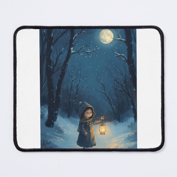 Item preview, Girl With Lantern in Snowy Forest designed and sold by Valeree Store.