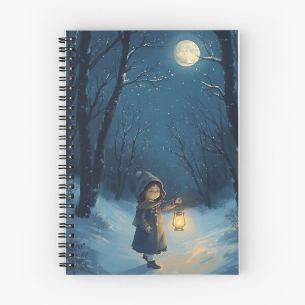 Item preview, Girl With Lantern in Snowy Forest designed and sold by Valeree Store.