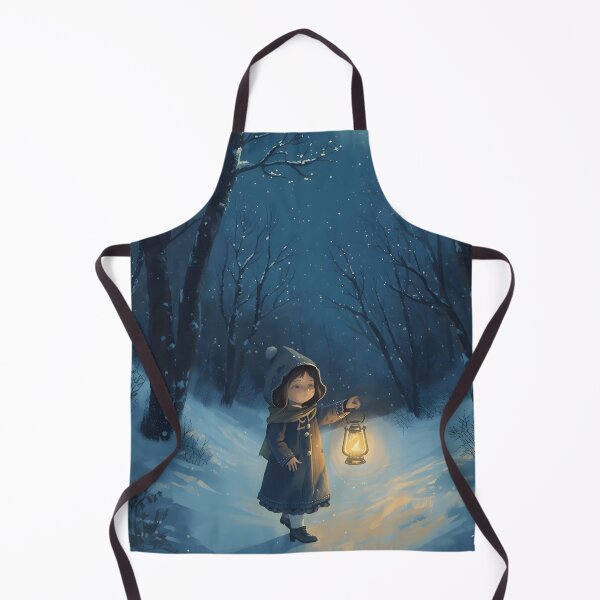 Item preview, Girl With Lantern in Snowy Forest designed and sold by Valeree Store.
