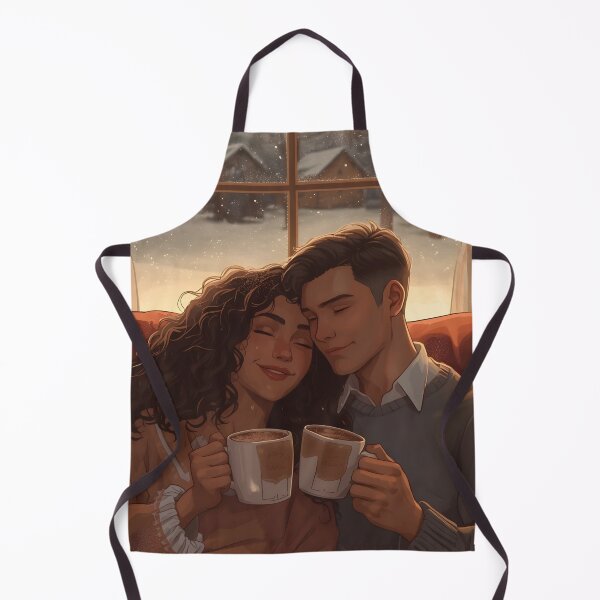 Item preview, Cozy Couple Drinking Hot Chocolate Scene designed and sold by Valeree Store.