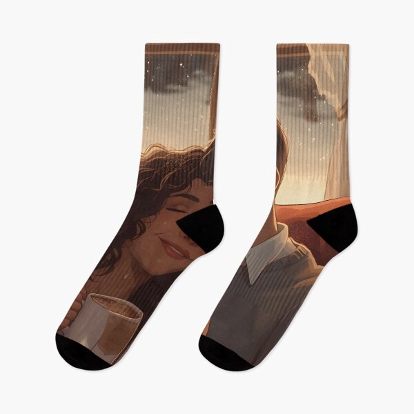 Item preview, Cozy Couple Drinking Hot Chocolate Scene designed and sold by Valeree Store.