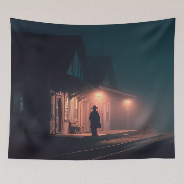 Item preview, Old Western Train Station At Dusk designed and sold by Rtymer.