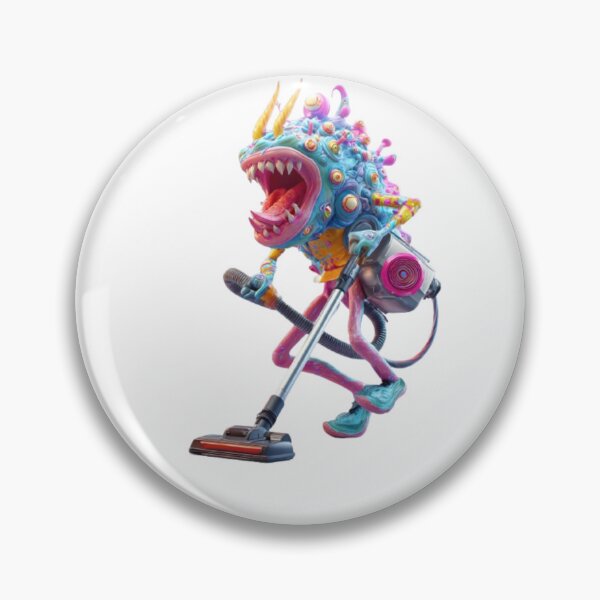 Item preview, Cartoon Monster with Vacuum Cleaner designed and sold by AlexLineArt.
