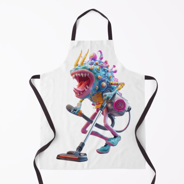 Item preview, Cartoon Monster with Vacuum Cleaner designed and sold by AlexLineArt.