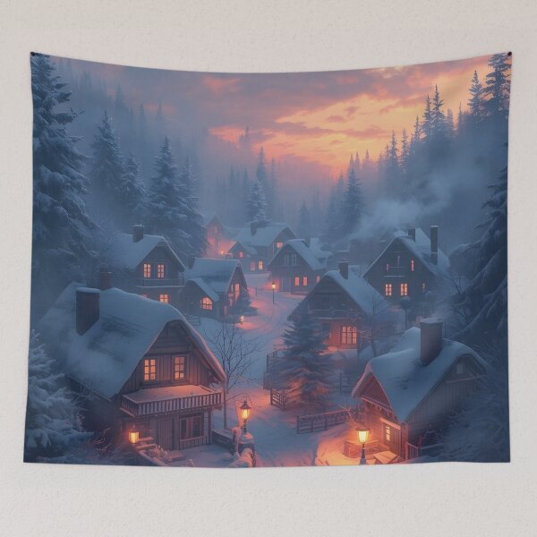 Item preview, Lantern-Lit Snowy Evening Christmas Scene designed and sold by Valeree Store.