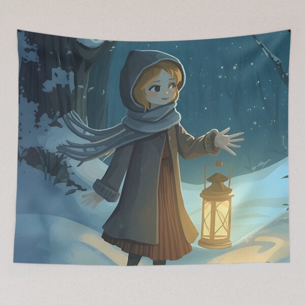 Item preview, Magical Night Lantern Walk Illustration designed and sold by Valeree Store.
