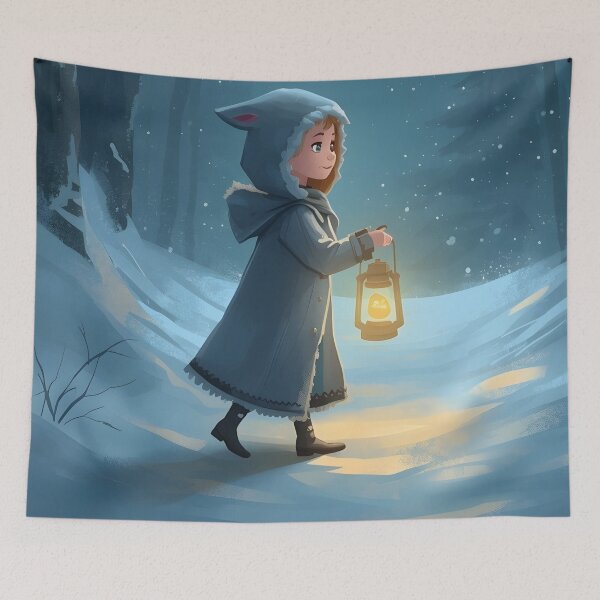 Item preview, Snowy Forest Girl Fantasy Christmas Art designed and sold by Valeree Store.