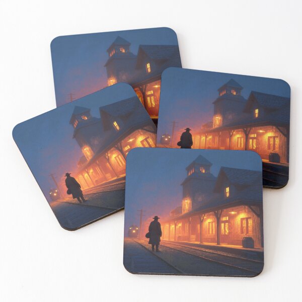 Item preview, Old Western Train Station At Dusk designed and sold by Rtymer.