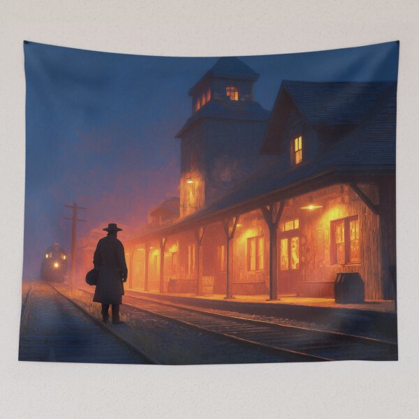 Item preview, Old Western Train Station At Dusk designed and sold by Rtymer.