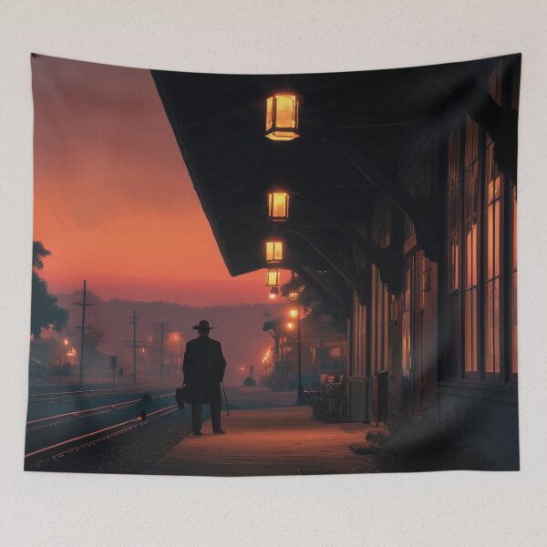 Item preview, Old Western Train Station At Dusk designed and sold by Rtymer.