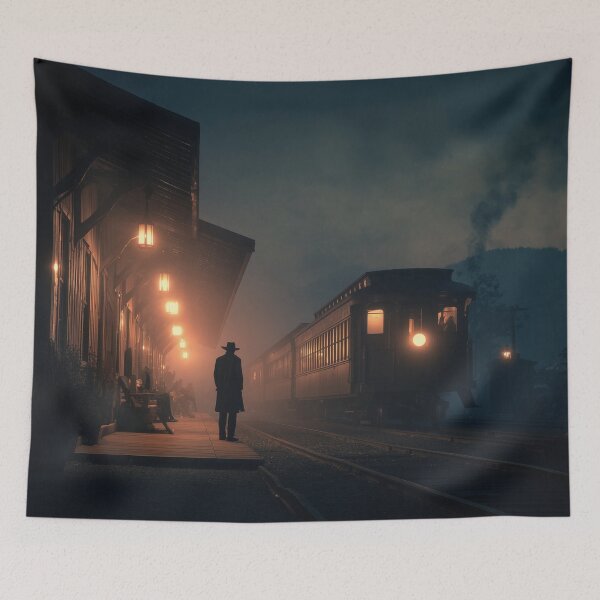 Item preview, Old Western Train Station At Dusk designed and sold by Rtymer.