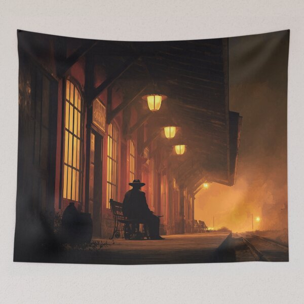 Item preview, Old Western Train Station At Dusk designed and sold by Rtymer.