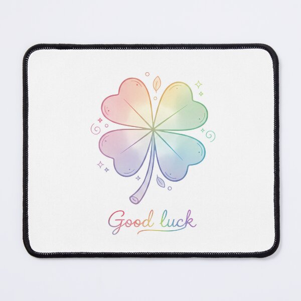 Item preview, Kawaii Rainbow Four-Leaf Clover - Good Luck Charm designed and sold by Minimochi Art.
