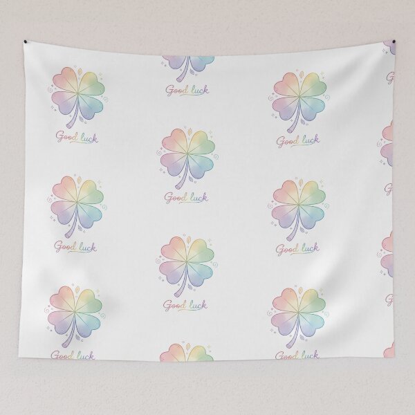 Item preview, Kawaii Rainbow Four-Leaf Clover - Good Luck Charm designed and sold by Minimochi Art.