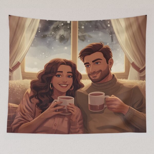 Item preview, Romantic Winter Window Snowfall Art designed and sold by Valeree Store.