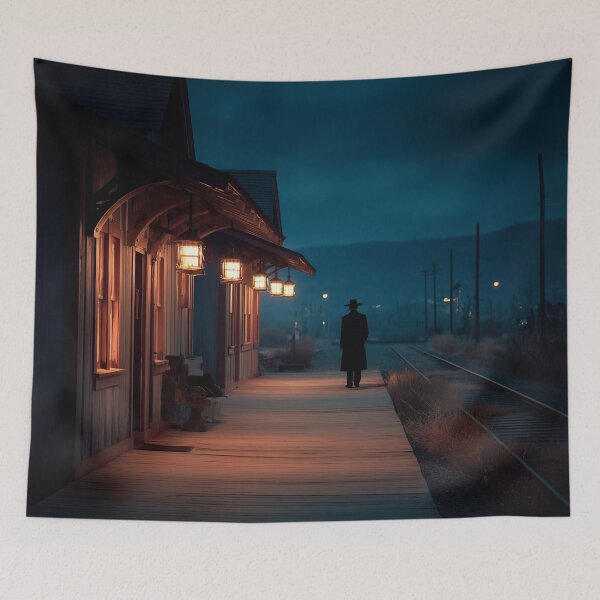 Item preview, Old Western Train Station At Dusk designed and sold by Rtymer.