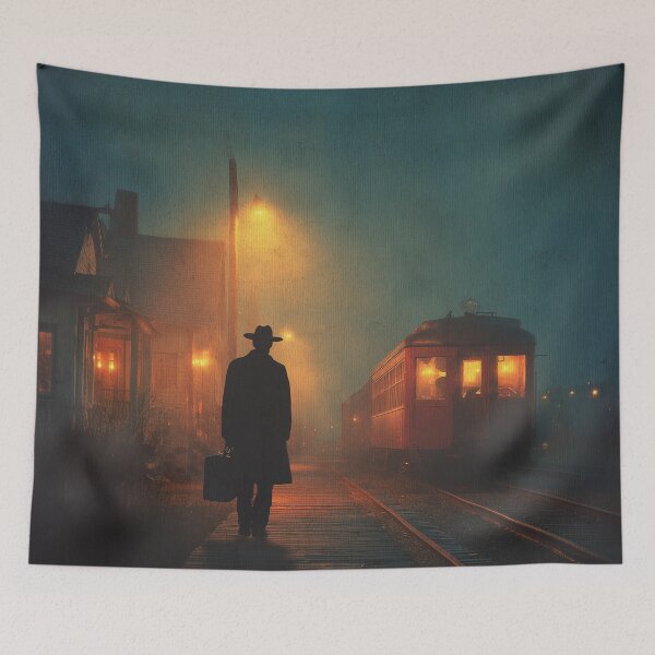 Item preview, Old Western Train Station At Dusk designed and sold by Rtymer.