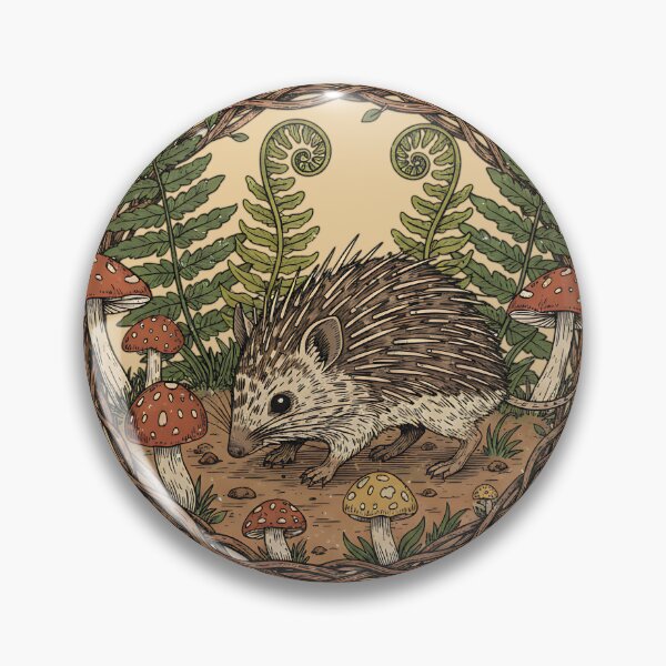 Item preview, Woodland Tenrec With Ferns And Mushrooms designed and sold by BirdsnStuff.