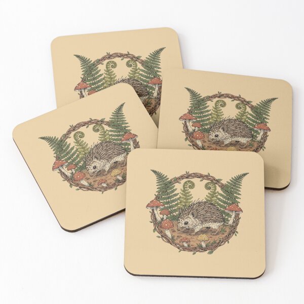 Item preview, Woodland Tenrec With Ferns And Mushrooms designed and sold by BirdsnStuff.