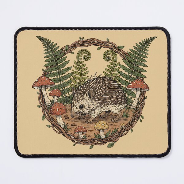 Item preview, Woodland Tenrec With Ferns And Mushrooms designed and sold by BirdsnStuff.