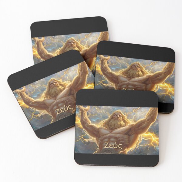 Item preview, Zeus – Golden Greek God of Thunder Illustration designed and sold by GreennieArt.