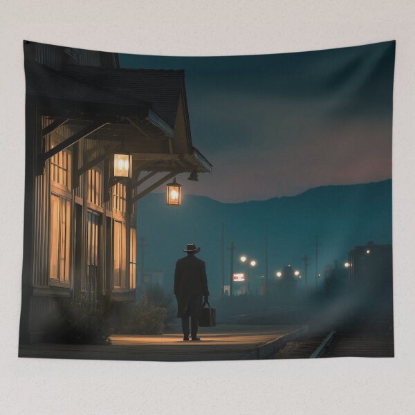 Item preview, Old Western Train Station At Dusk designed and sold by Rtymer.